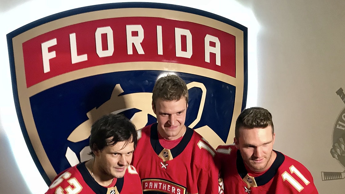 Panthers islanders barkov huberdeau dadonov reunited