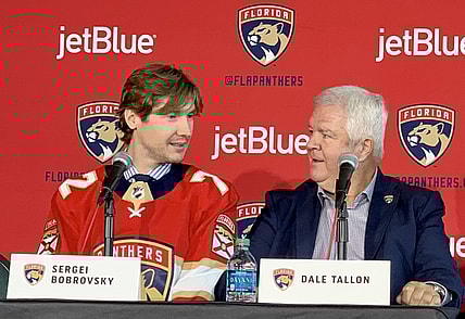 Dale Tallon with Sergei Bobrovsky