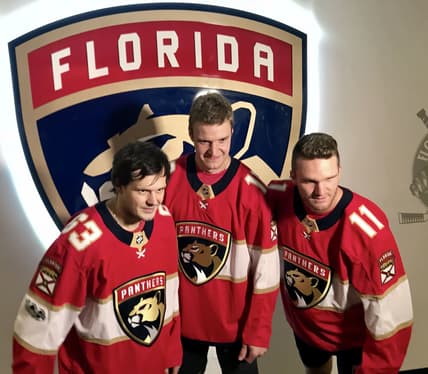 Panthers islanders barkov huberdeau dadonov reunited