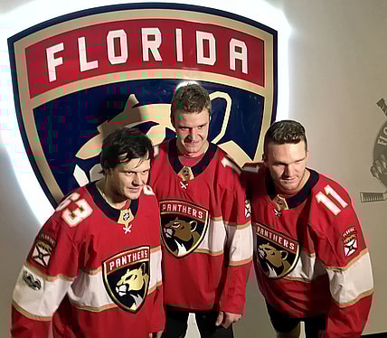 Panthers islanders barkov huberdeau dadonov reunited