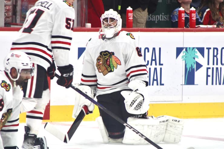 Blackhawks emergency goalie